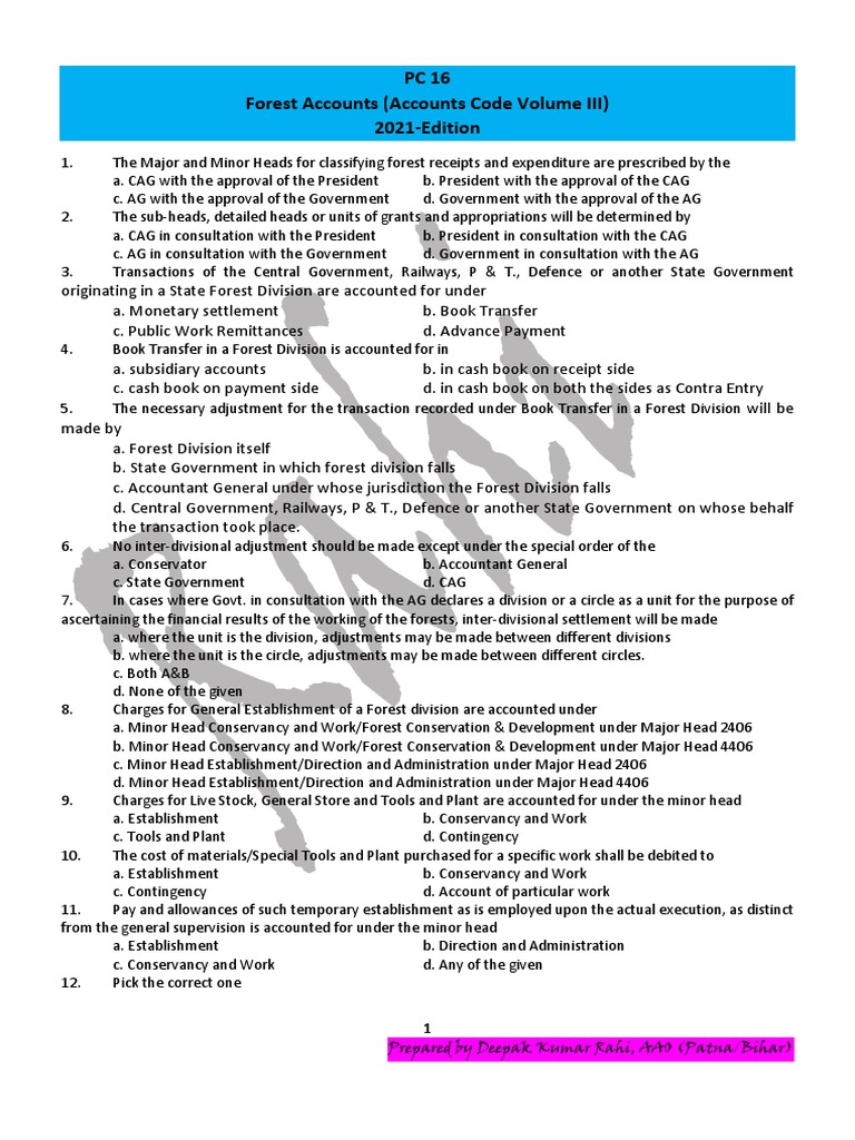 Forest Accounts Code Volume III Overview | PDF | Debits And Credits ...