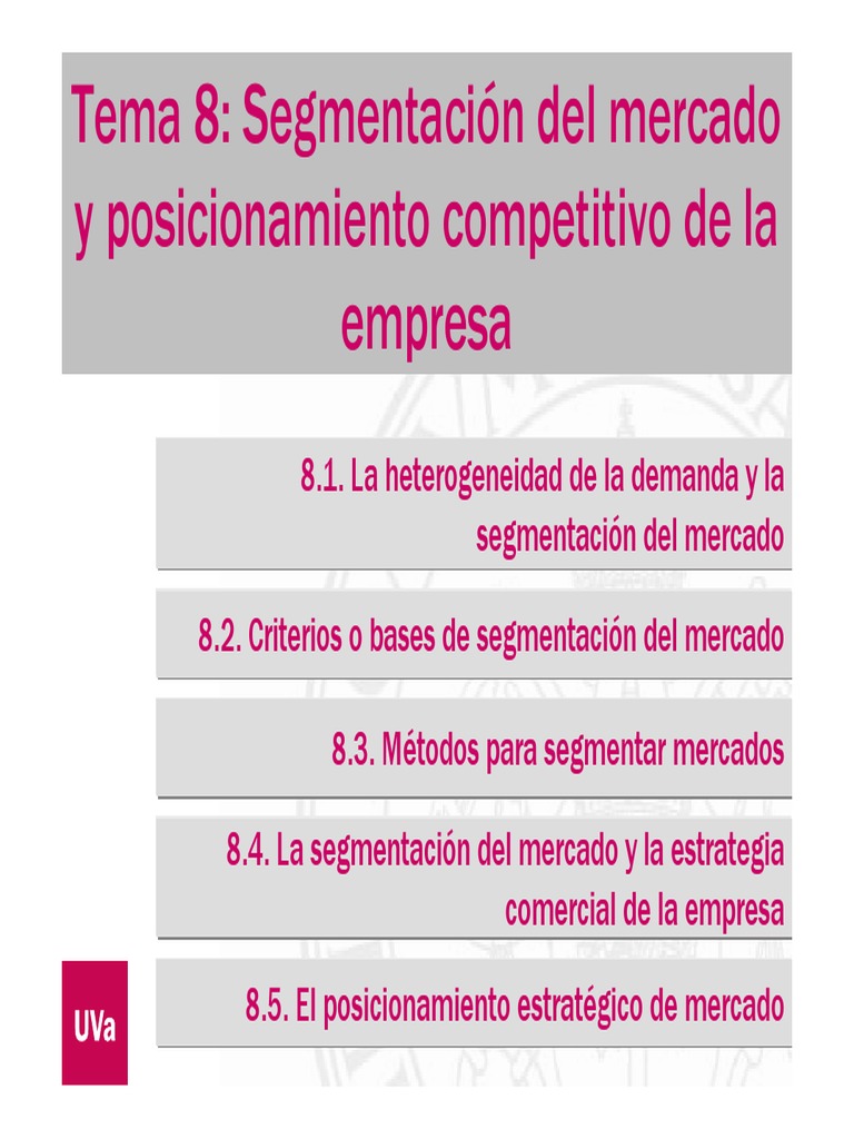 Segmentación de mercado y posicionamiento | PDF | Producto (Negocio ...