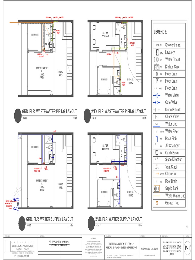 Grd. Flr. Wastewater Piping Layout 2Nd. Flr. Wastewater Piping Layout ...