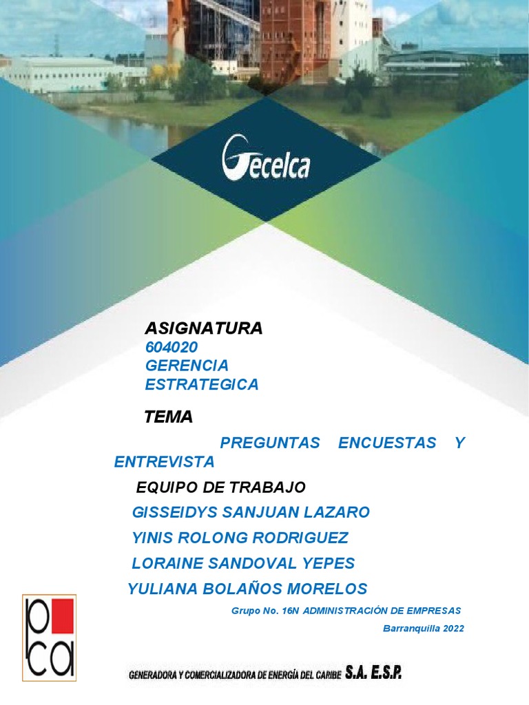 Estrategias de GECELCA en Gestión Empresarial | PDF