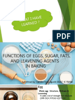 Functions of Eggs, Sugar, Fats and Leavening Agents in Baking