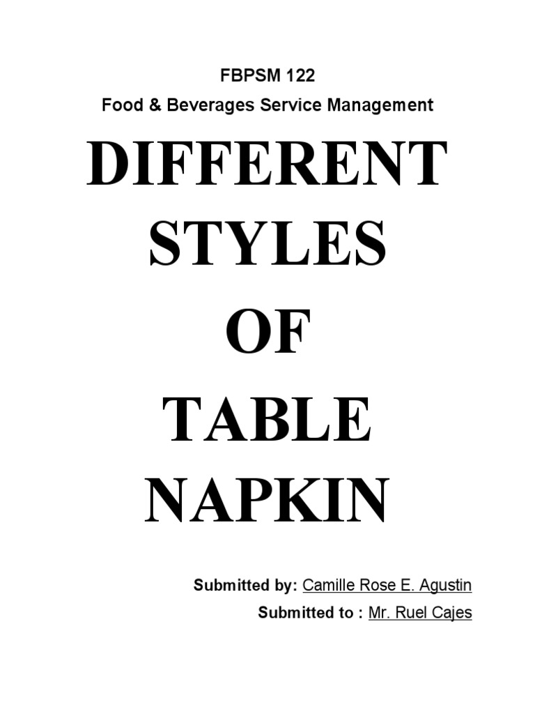Table Napkins PDF
