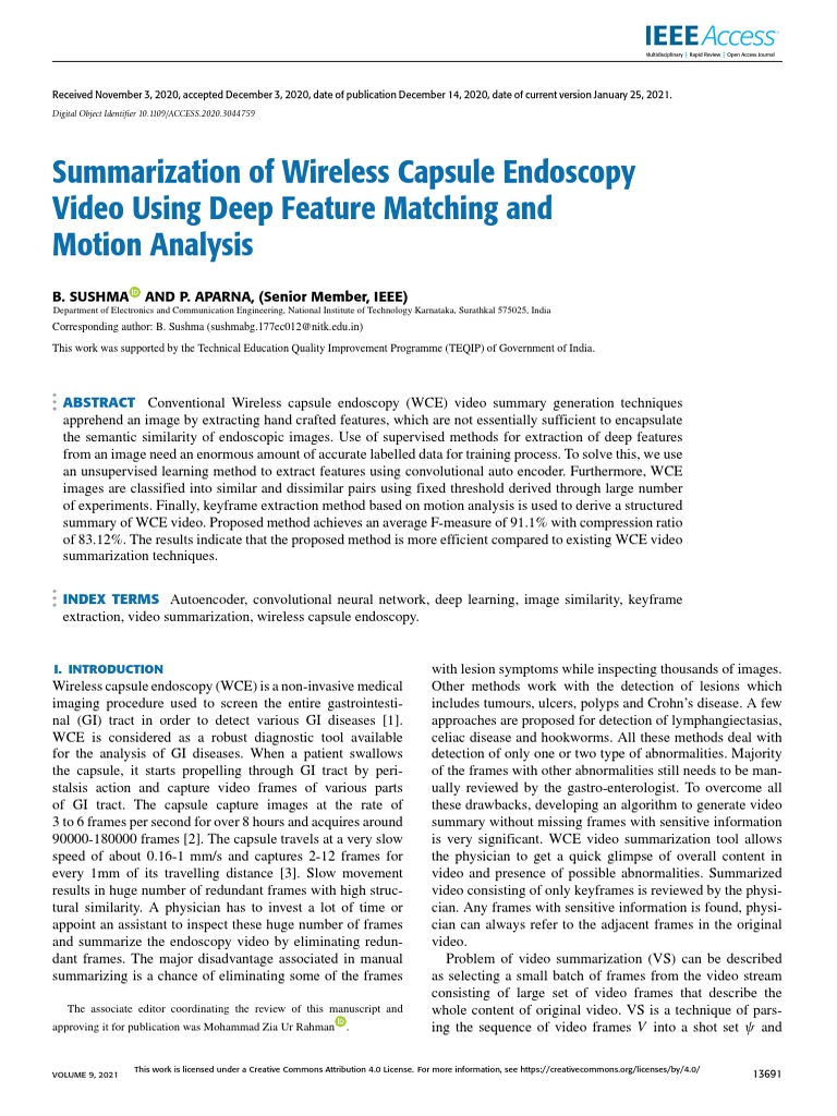 Efficient WCE Video Summarization Method | PDF | Artificial Neural ...