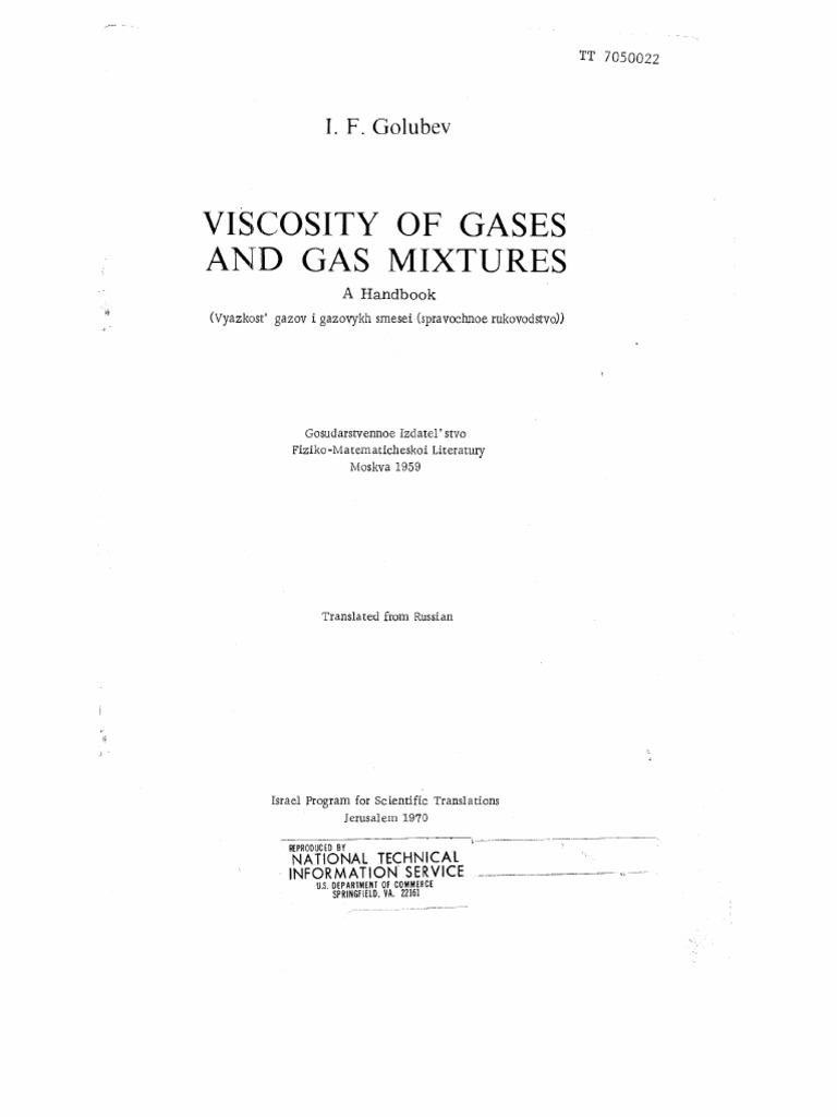 Viscosity of Gases and Gas Mixtures | PDF | Gases | Viscosity