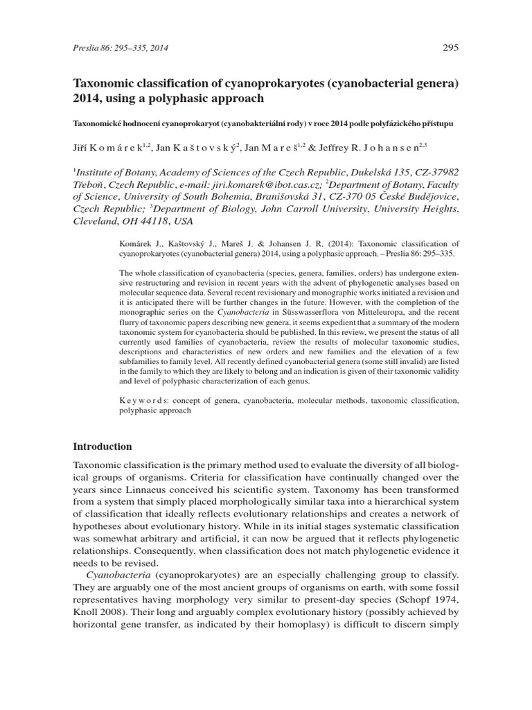 P144 Komarek PDF Taxonomy (Biology) Species