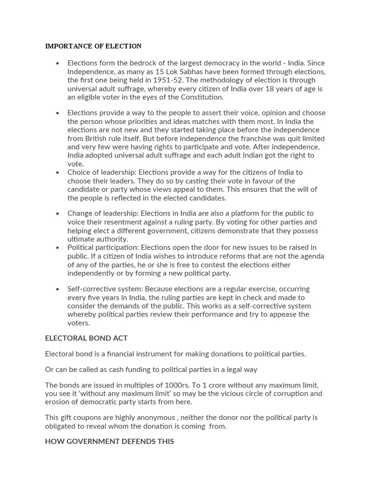 Understanding the Importance of Elections and the Role of the Election