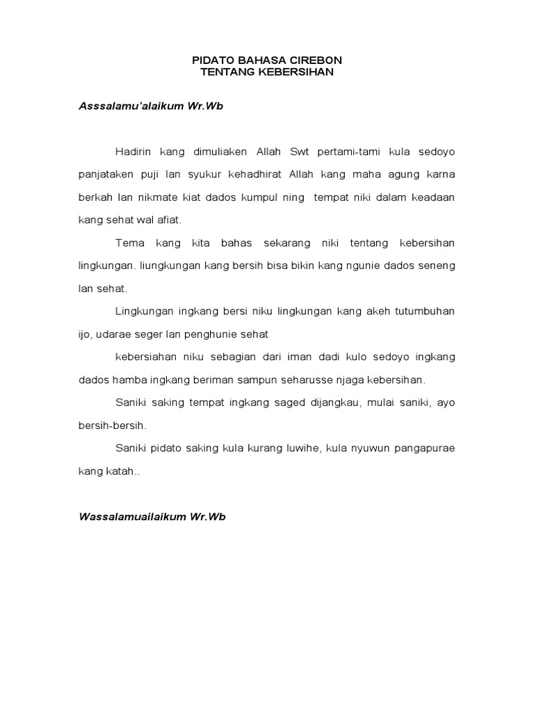 Pidato Bahasa Cirebon PDF