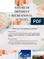 Nature of Different Recreational Activity