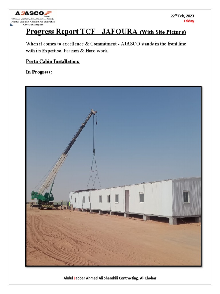 22-2-23 Progress Report TCF | PDF