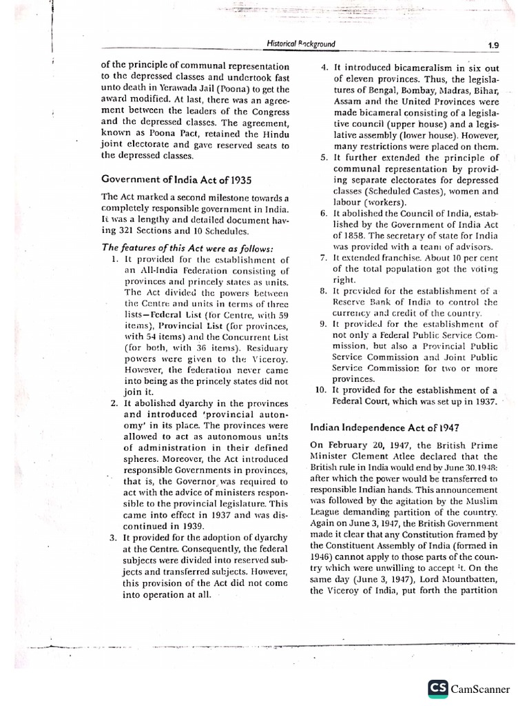 GOI Act 1935, Indian Independence Act 1947 PDF
