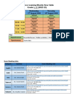 Distance Learning Timetable I - C (17th - 18th August 2022)