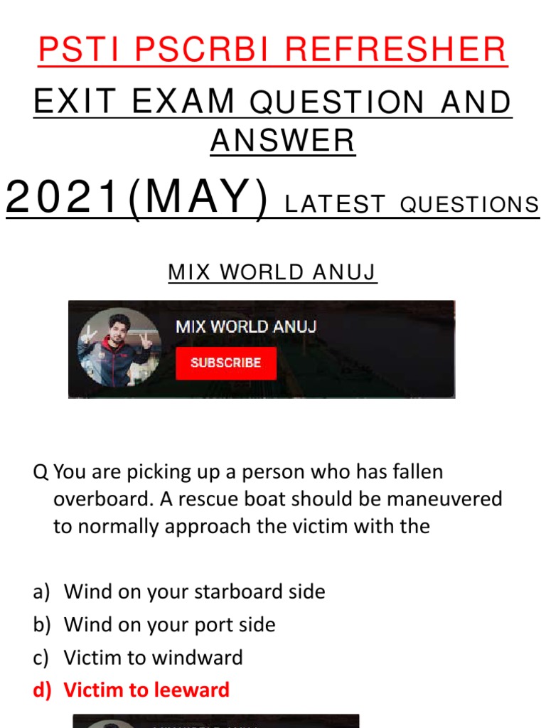 PST PSCRB COMPILATION 500+ Questions | PDF | Watercraft | Water Transport