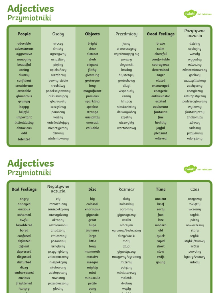 POTL4358AdjectiveAdverbandVerbMatPackPolishEnglish PDF