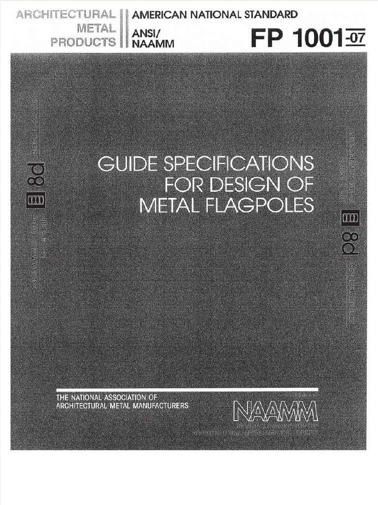 Guide Specifications For Design of Metal Flagpoles PDF