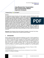 Factors Influencing Researcher Cooperation in Virt