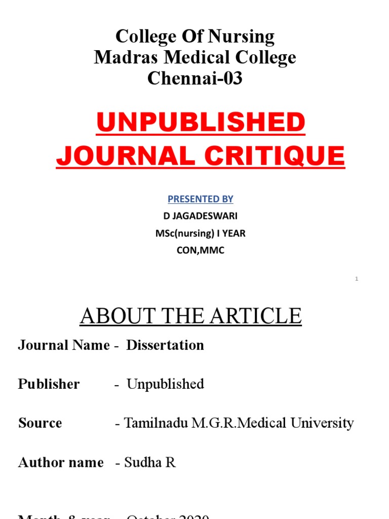 Journal Critique Sample Pdf Free Download