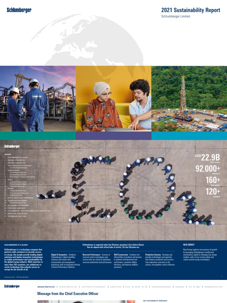 2021 SLB Sustainability Report PDF Sustainability Climate Change