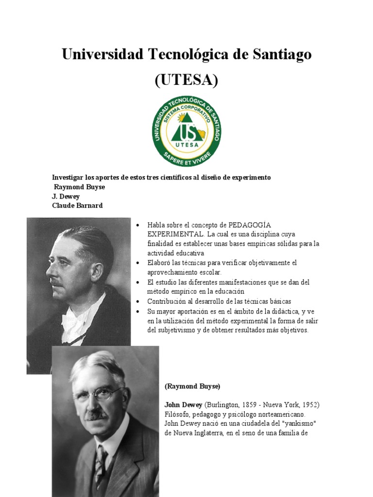 Universidad TecnolÃ Gica de Santiago | PDF | John Dewey | Fisiología