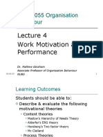 Busi 1055 Organisation Behaviour Lecture 4 Work Motivation and Job Performance