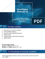 Quantitative Methods 1b: Partial Differentiation, Multivariate Optimisation