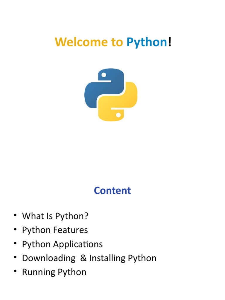 Welcome To Python | PDF | Python (Programming Language) | Computer ...