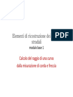 Calcolo Del Raggio Di Una Curva A Partire Da Corda e Freccia PDF