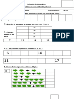 Evaluación MATEMÁTICA Mes Mayo 2022