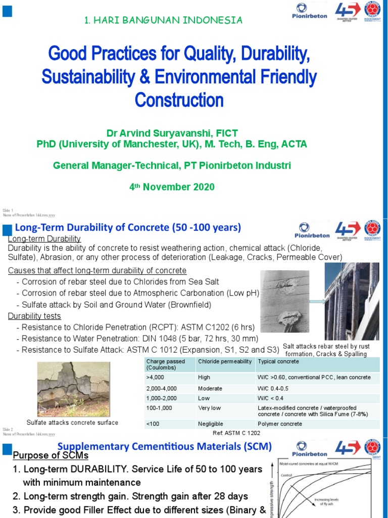 Sustainable Concrete Durability Practices | PDF | Concrete | Cement