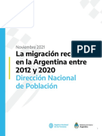 Migracion Reciente en La Argentina. 2012-2020 Final
