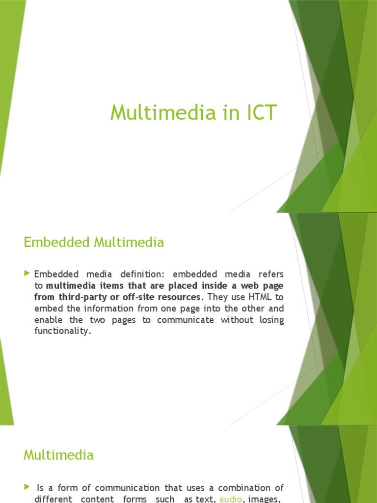 Multimedia in ICT PDF Multimedia sites