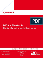 MBA + Master in Digital Marketing and eCommerce Syllabus