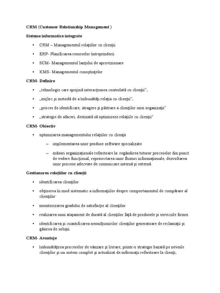 Curs CRM | PDF