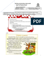 Bloco de revisão Língua Portuguesa e Matemática 5o ano