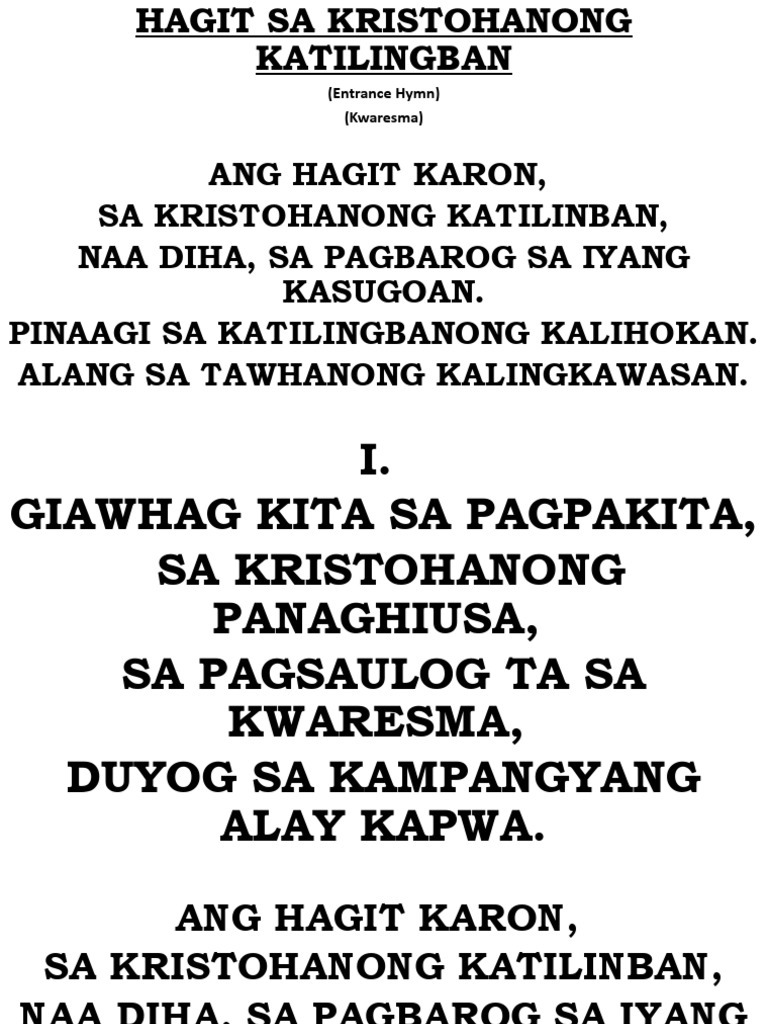 Hagit Sa Kristohanong Katilingban | PDF