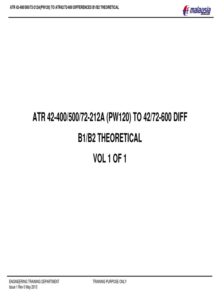 Atr72-600 Diff b1b2 Iss 1 Rev 0 | PDF | Aeronautics | Aircraft ...