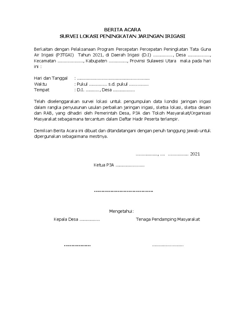 7a Contoh Berita Acara-Survei Lokasi | PDF