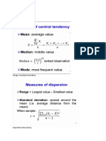 Management Stats (Revision Lecture 1 and 2 Formula Cheat Sheet