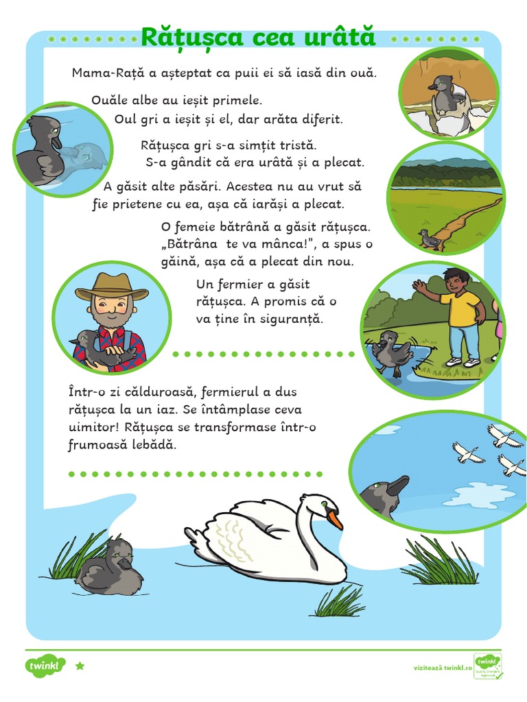 Fisa de Lectura Nivel Incepator - Ratusca Cea Urata | PDF