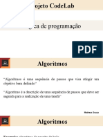 Aula 1 - Lógica de Programação - Definição Algoritmos