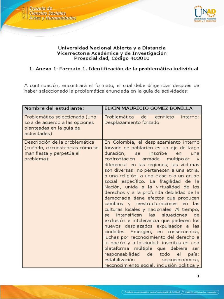 Desplazamiento Forzado en Colombia | PDF