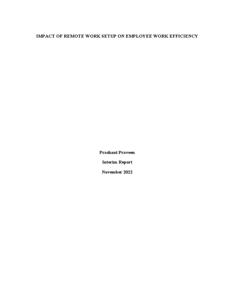Impact Of Remote Work Setup On Employee Work Efficiency Pdf Data