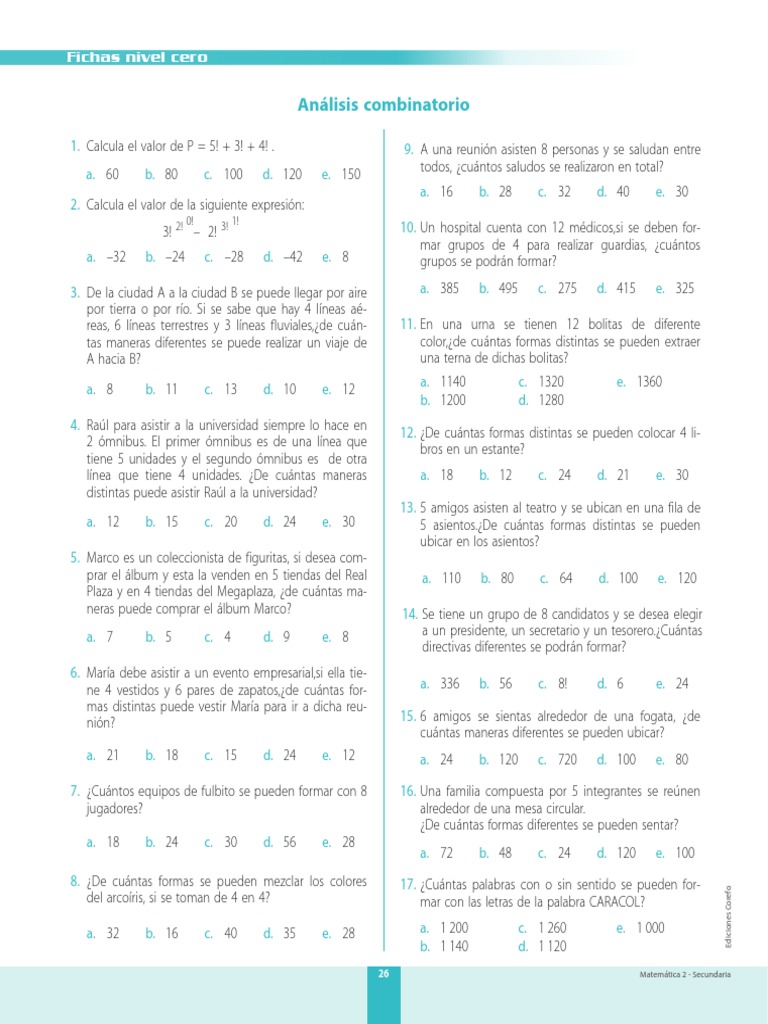 Analisis Combinatorio | PDF