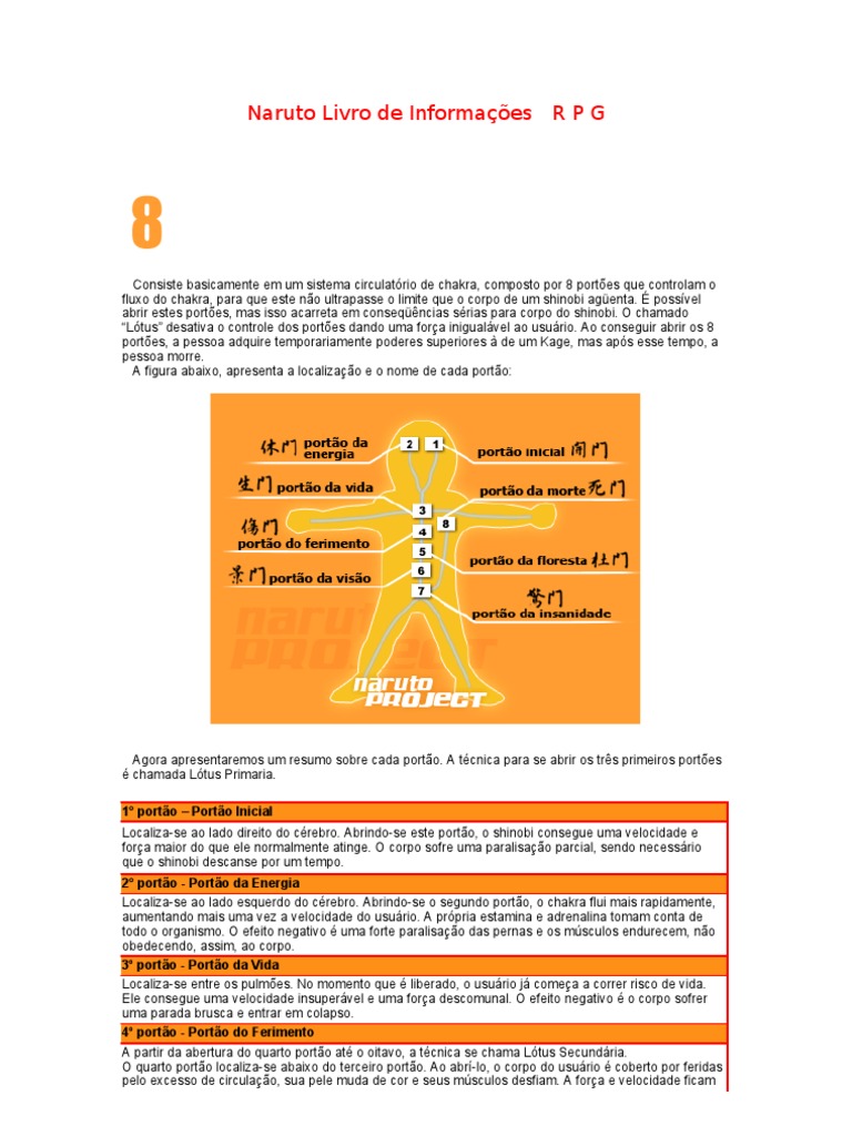 Naruto Livro De Informacoes R P G Artes Geral Natureza