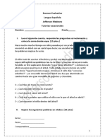 Examen Evaluativo Lengua Española