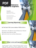 Aircraft Maintenance Manuals For Engineers: Prepared by