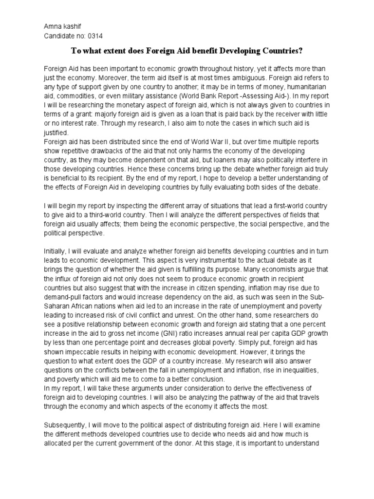 Foreign Aid Pdf Aids Economic Growth