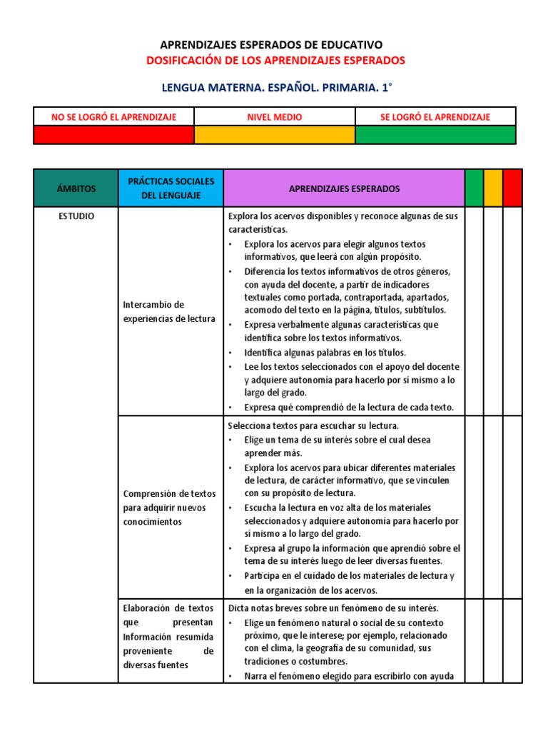Aprendizajes Fundamentales en Español | PDF | Escritura | Aprendizaje