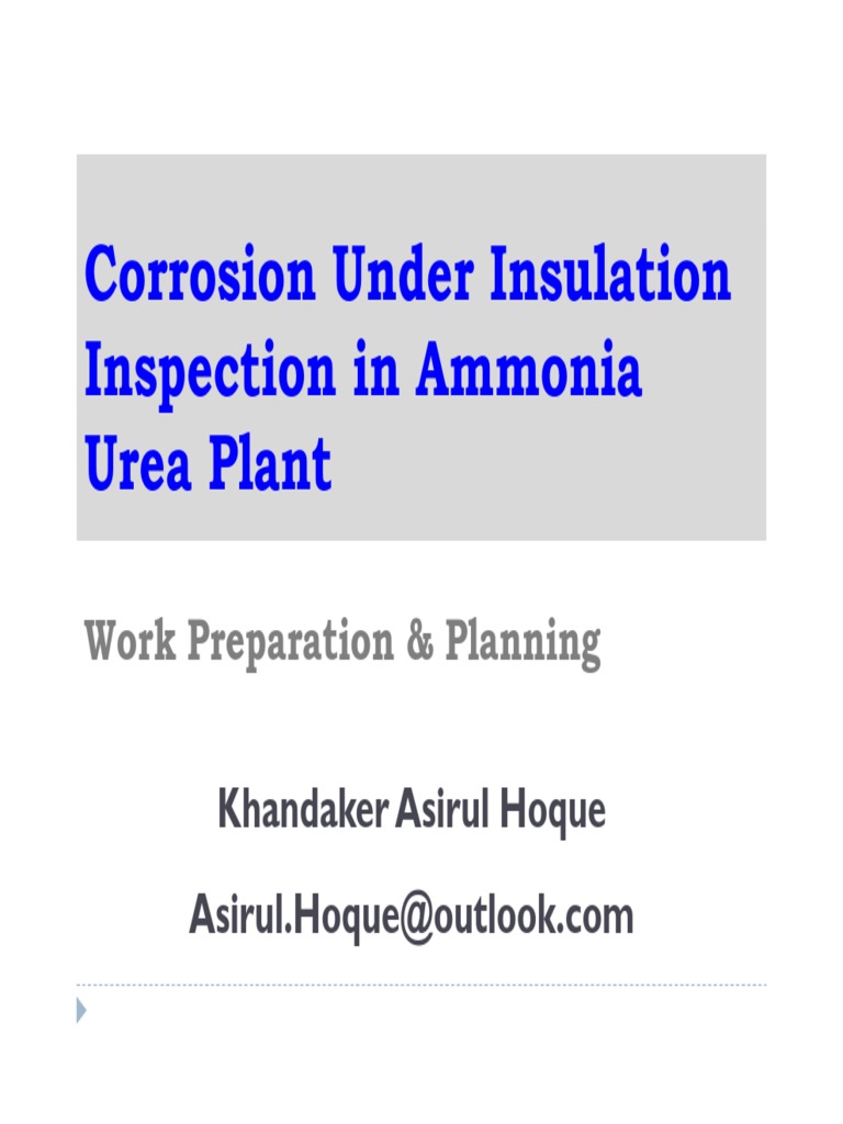 CUI Inspection in Urea Plant Operations | PDF | Corrosion | Stainless Steel