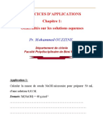 Exercices D'applications - Chapitre 1