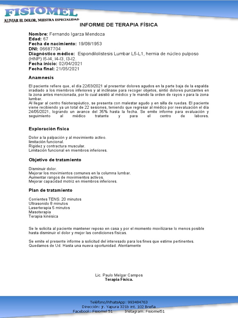 Formato De Informe Medico Metlife